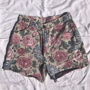 High Waisted Floral Shorts